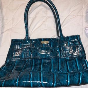 RARE NWT Kate Spade Elena Crocodile Handbag (teal)